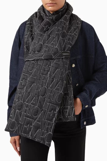 Logo-embroidered Padded Scarf in Nylon