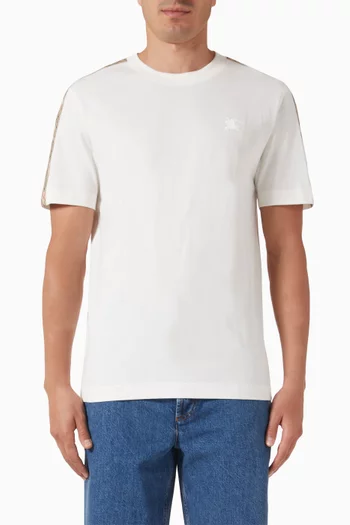 Check Trim T-shirt in Cotton Jersey