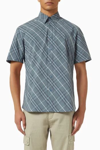 Check Shirt in Cotton Poplin