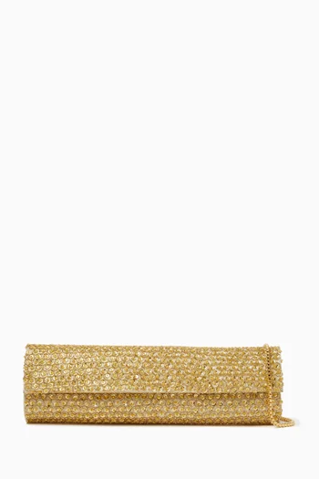 Embroidered Clutch Bag in Leather