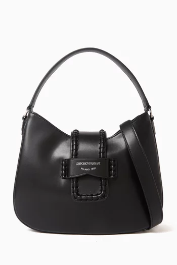 حقيبة هوبو بحواف مجدولة جلد