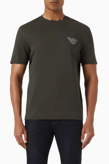 Embossed Eagle Logo T-shirt in Cotton