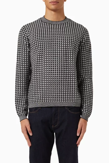 Jacquard Eagle Logo Sweater in Wool