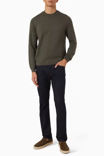 Jacquard Eagle Logo Sweater in Wool
