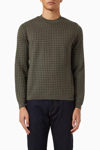 Jacquard Eagle Logo Sweater in Wool