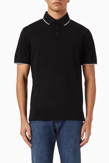 Embossed Logo Polo Shirt in Cotton
