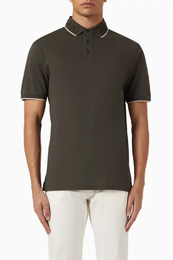 Embossed Logo Polo Shirt in Cotton