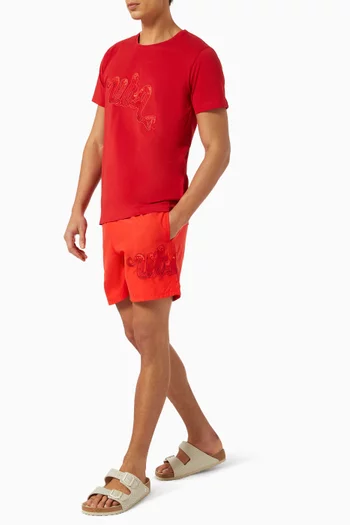 Year of the Snake Embroidered Swim Shorts