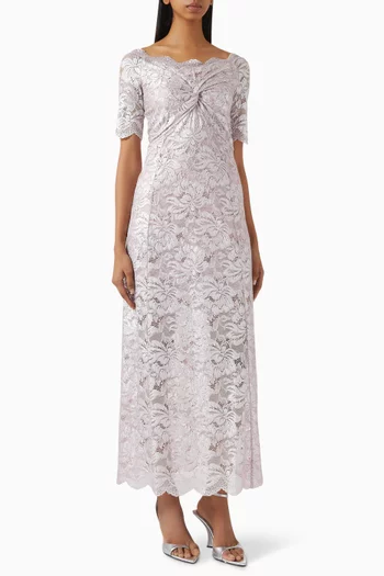 Metallic Maxi Dress in Lace