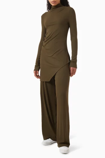 Asymmetric Ribbed Co-ord Top