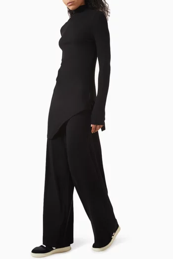 Wide Leg Ribbed Co-ord Pants