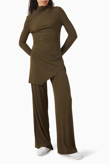 Wide Leg Ribbed Co-ord Pants