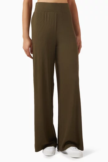 Wide Leg Ribbed Co-ord Pants