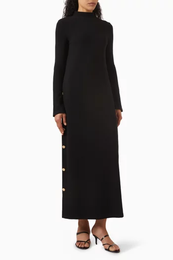 Side Split Maxi Dress in Cotton-blend