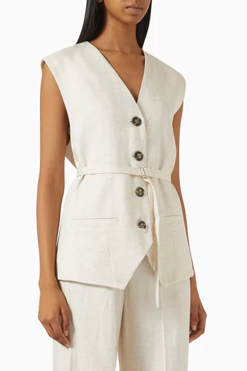 Palmer Waistcoat Top in Summer Tweed