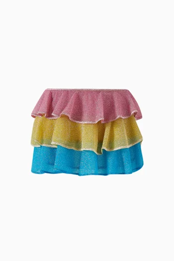 Lumiére Volant Mini Skirt in Lurex