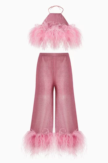Lumiere Plumage Pants in Stretch Lurex