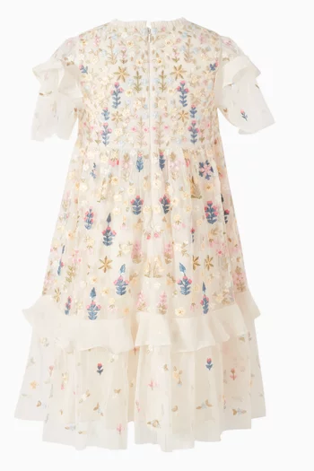 Floral-embroidered Dress