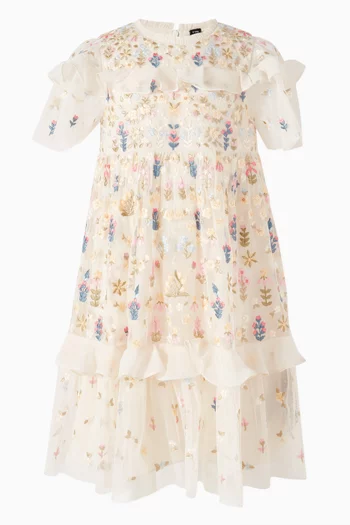 Floral-embroidered Dress
