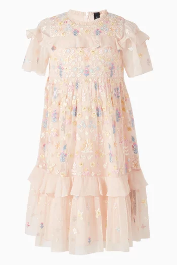 Floral-embroidered Dress