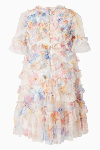 Mariannes Floral Scallop Ruffle Dress