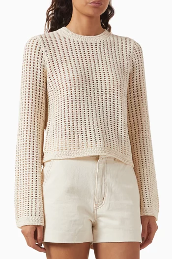 The Crochet Bell Sweater in Mercerised Cotton