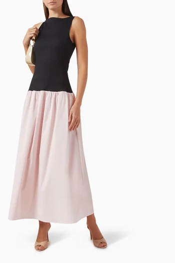 Juliana Maxi Dress in Poplin & Jersey
