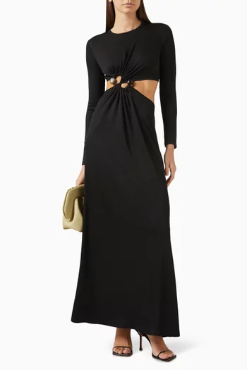 S-buckle Cut-out Maxi Dress