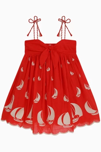 فستان سكاربورو بعقد قطن