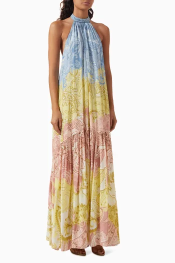 Fiza Open-back Maxi Dress in Viscose
