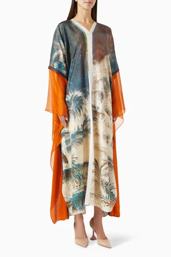 Alba Printed Kaftan in Silk