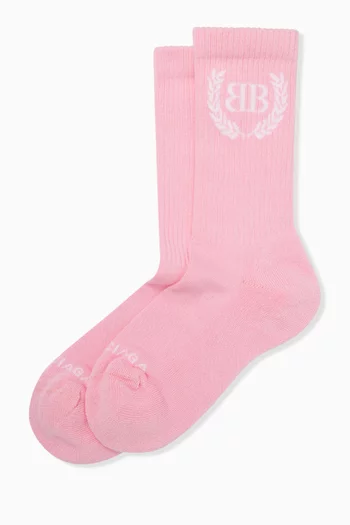 Laurel Logo Socks in Stretch-cotton
