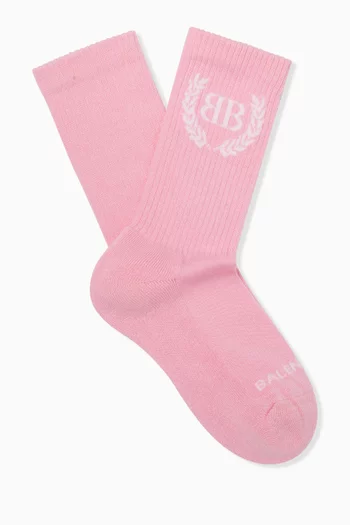 Laurel Logo Socks in Stretch-cotton