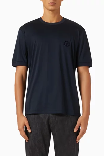 Logo Embroidered T-shirt in Cotton Interlock