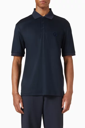 Flock Logo Polo Shirt in Cotton