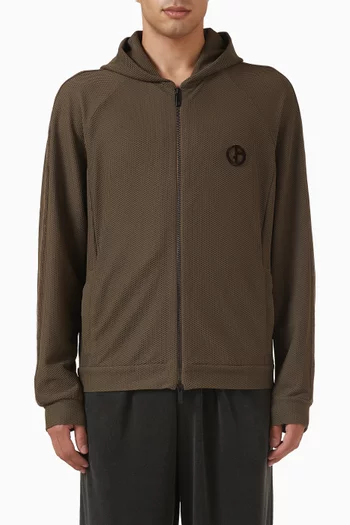Micro Logo Zip Hoodie
