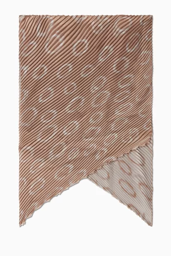 Contrasting Print Scarf in Silk Blend