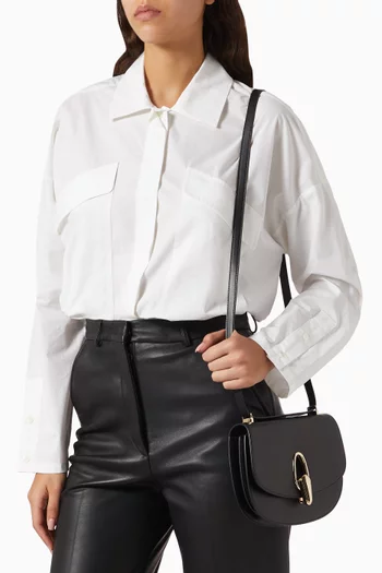 Twist-lock Crossbody Bag in Leather