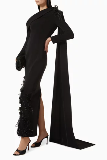 Ward Embellished Dress in Crepe