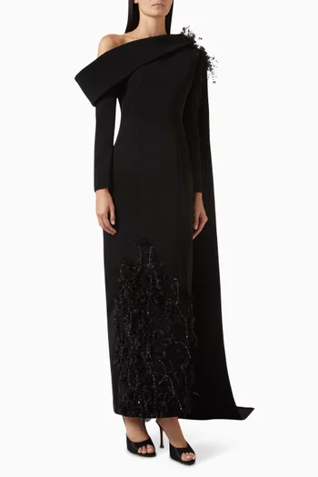 Ward Embellished Dress in Crepe