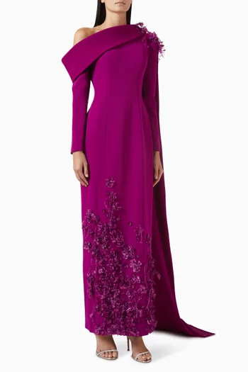Ward Embellished Dress in Crepe