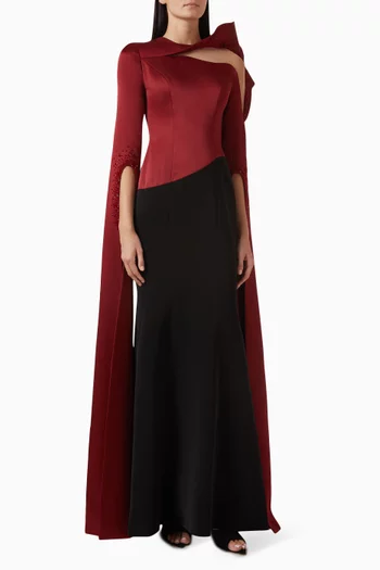 Ghala Dress in Taffeta & Crepe