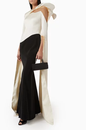Ghala Dress in Taffeta & Crepe