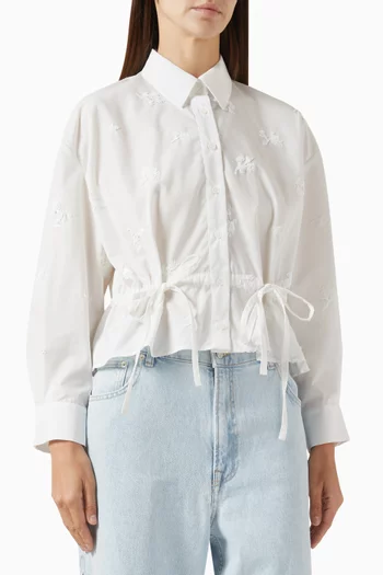 Embroidered Shirt in Cotton Poplin
