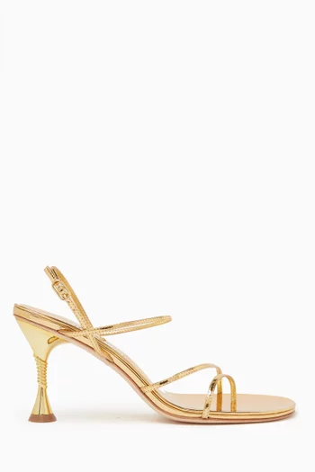 Helix 90 Sandals in Metallic Nappa Leather