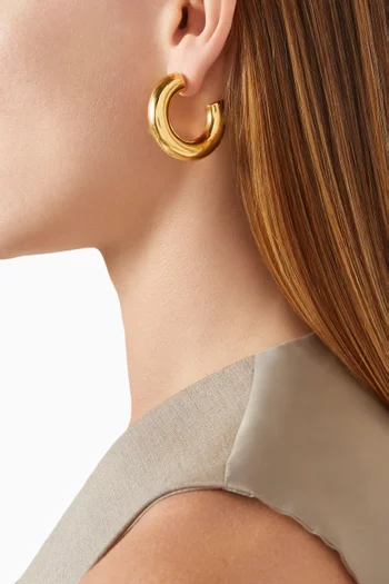 Large Chubby Hoop Earrings in 18kt Gold-plated Brass