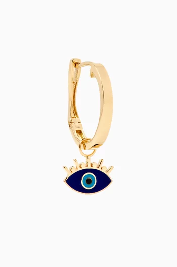 Creole Enamel Eye Single Earring in 18kt Gold