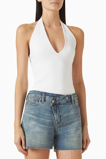 بودي سوت سكوبا بفتحة رقبة على شكل حرف V‏ بحمالات نايلون مطاطي