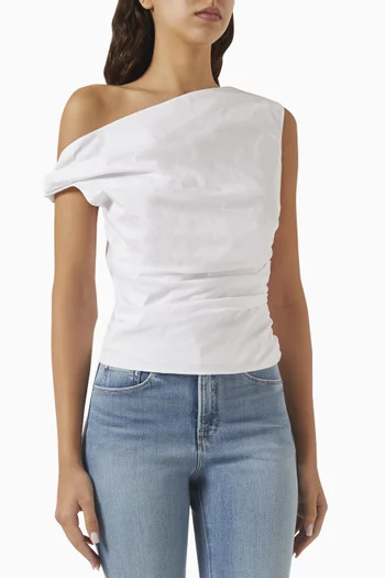 Off-shoulder Top in Poplin