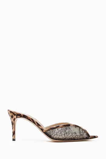 Katy 75 Mule Sandals in Lace & Satin